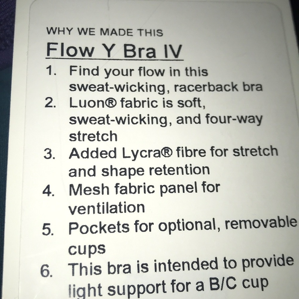 🚫🚫SOLD NWT Lululemon Flow Y Bra IV Purple - Picture 3 of 3